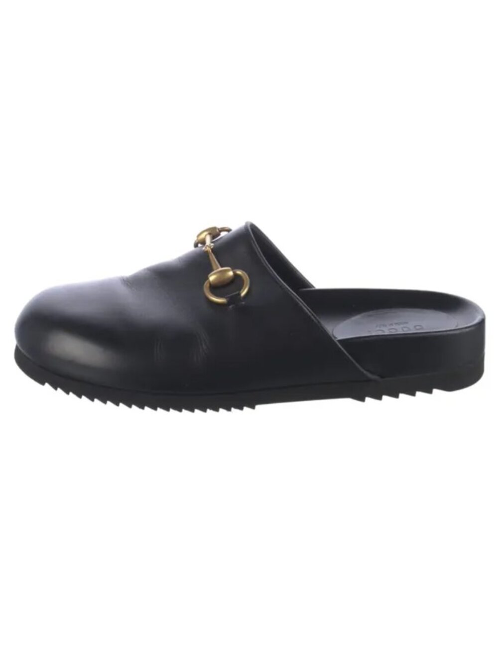 Size 7.5 Gucci Leather Slide Loafer Slippers